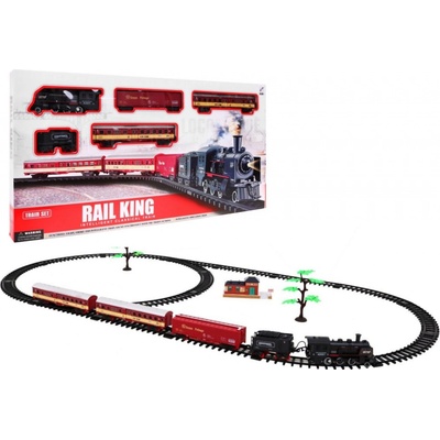 Majlo Toys Vláčkodráha na baterie s kouřovými a světelnými efekty Rail King – Zboží Dáma