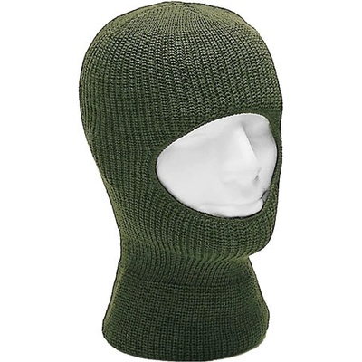 Balaclava pletená s jedním otvorem zelená