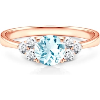 Image 1 of SAVICKI Годежен пръстен Fairytale: розово злато, аквамарин