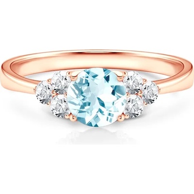 SAVICKI Годежен пръстен Fairytale: розово злато, аквамарин