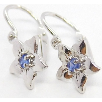 Klenoty Budín dětské diamantové zlaté s přírodními modrými safíry J 34855 21