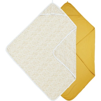 Meyco Baby Бебешки памучни кърпи за баня Meyco Baby - Cheetah/Uni, 80 x 80 cm, 2 броя, Honey Gold (587237)