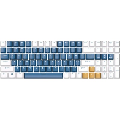 Royal Kludge RK-1103 Double Shot Keycaps bílá/modrá/žlutá 115 Keys
