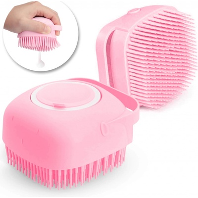 BeautyRelax 3436 Čistiaca kefka na celé telo s dávkovačom 80 ml ružová