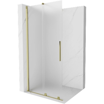 Mexen Velar раздвижна душ стена Walk-in 90 x 200 cm, матирана 8 mm, златиста - 871-090-000-33-50 (871-090-000-33-50)