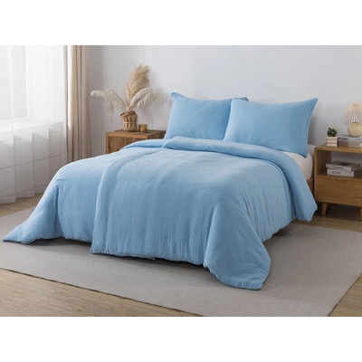 Mušelínove obliečky Sena Premium svetlo modré 140x220 70x