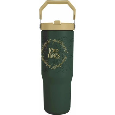 CurePink Cestovní termo hrnek s uchem a víčkem Lord of the Rings Pán prstenů Mapa 850 ml