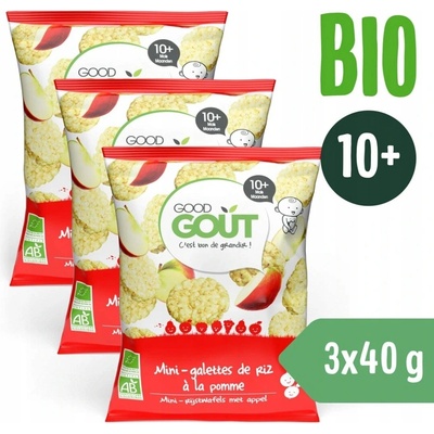 Good Gout BIO Mini rýžové vafle s jablky 3x 40 g