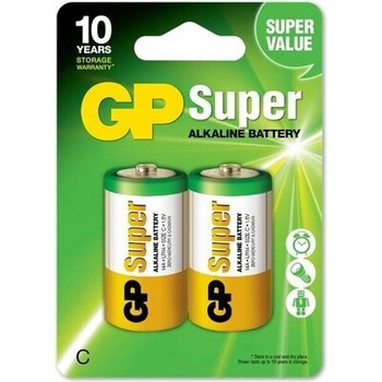 GP Batteries Алкална батерия gp super lr14, 2 бр. в опаковка, 1.5v (gp-ba-14a21-sb2)