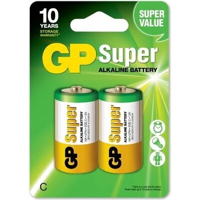 Алкална батерия gp super lr14, 2 бр. в опаковка, 1.5v (gp-ba-14a21-sb2)