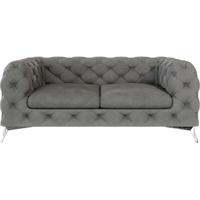ROPEZ Сив кадифен диван 185 cm Chelsea - Ropez (Chelsea Sofa 2os. Riviera 91 Srebrne)