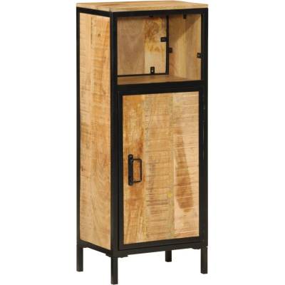 vidaXL Шкаф за баня 40x27x90 см мангово дърво масив и желязо (358571)