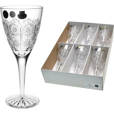 Bohemia Crystal Broušené sklenice na víno Bohemia Crystal brus klasik 6 x 220 ml
