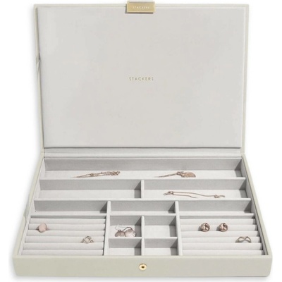 Stackers box na šperky Oatmeal Supersize Jewellery Box Lid krémová 75619