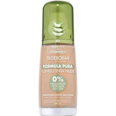 Deborah Milano Formula Pura make-up s Aloe Vera a vitamínom C Nude 02 Beige 30 ml