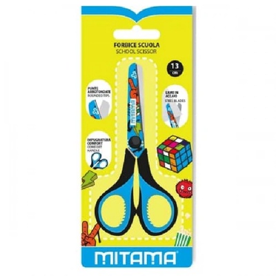 Ножица детска Mitama 13см. цветни гумирани дръжки