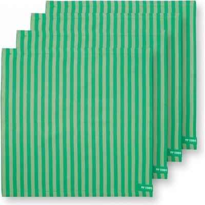 PIP Studio Ubrousek Stripes zelená 40x40cm sada 4ks 51 067 035