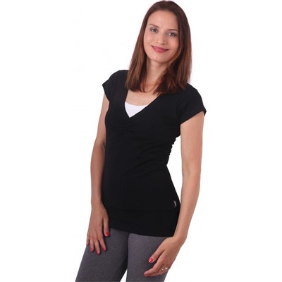 Jožánek kojící tričko Karla krátký rukáv černá