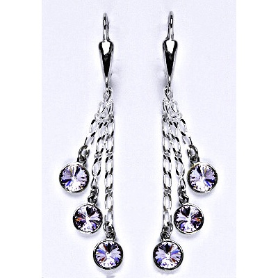 Čištín s krystaly Swarovski violet kolečka na řetízku NK 1336/3/20