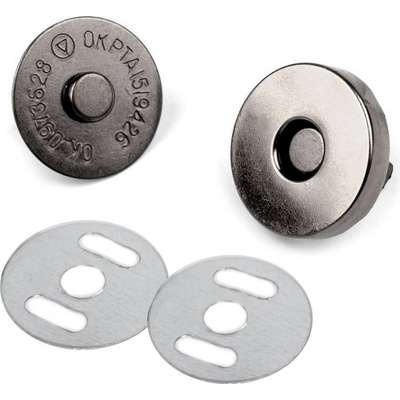 Pro Háčkování Magnetické zapínání kulaté 18 mm, černý nikl – Zboží Dáma