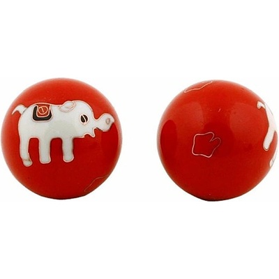 Nefertitis Zdravotní čínské meditační kuličky proti stresu Elephants red/white NF13162 - cca 3,5 cm