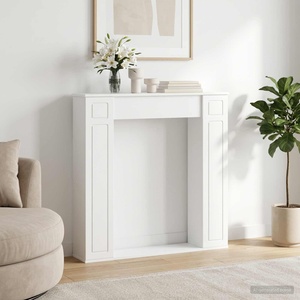 vidaXL Рамка за камина Бяло 100 x 20 x 100 cm Инженерна дървесина (8006615)