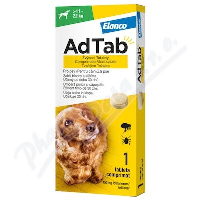 AdTab 450mg žvýkací tablety pro psy a gt 11 22kg 1ks