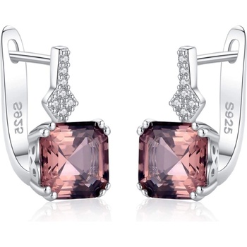 Silenti Jewelry Сребърни обеци "Топаз" - Кафяв