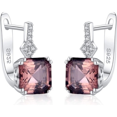 Silenti Jewelry Сребърни обеци "Топаз" - Кафяв