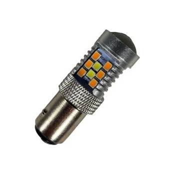 Image 1 of Диодна крушка ba15 с 28 диода 2835 и лупа - комбинирана за мигач и дневни светлини