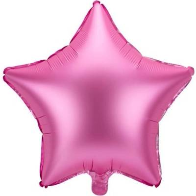 PartyDeco Fóliový balón hviezda Ružová 48cm