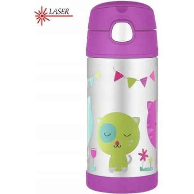 Thermos dětská termoska s brčkem Kočička 355 ml