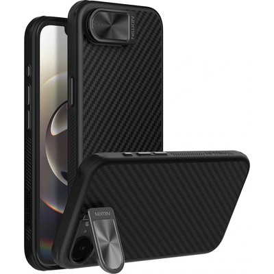 Nillkin CarboProp магнитен калъф с капак за камера и стойка за iPhone 16e - черен