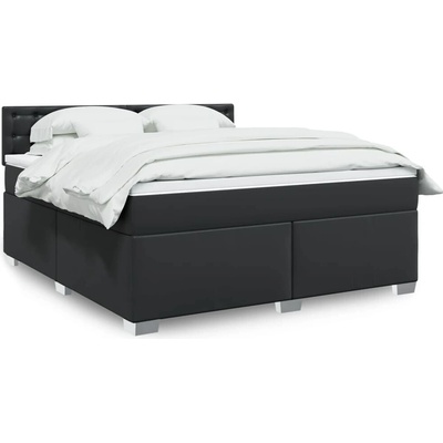 vidaXL 11461.3288432 Boxspring postel s matrací černá umělá kůže