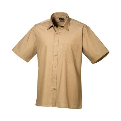 Premier Workwear pánska košeľa s krátkym rukávom PR202 khaki