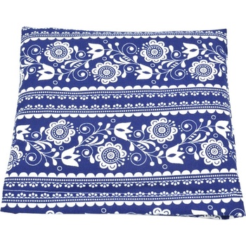 TORF Възглавница с пшенично зърно, синьо-бял фолклорен мотив, 25 x 23 см