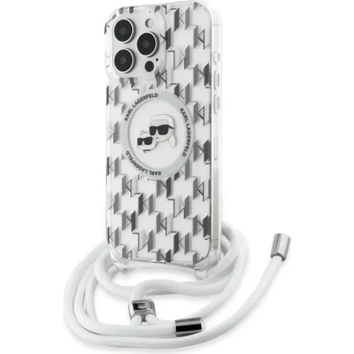 KARL LAGERFELD IML Crossbody монограм Karl & Choupette Head MagSafe калъф за iPhone 16 Pro Max - прозрачен (3666339320515)