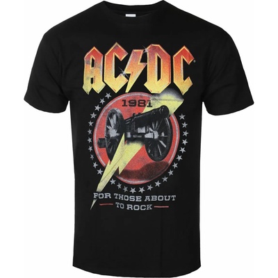ROCK OFF мъжка тениска AC/DC - For Those About To Rock - ЧЕРЕН - ROCK OFF - ACDCTS75MB