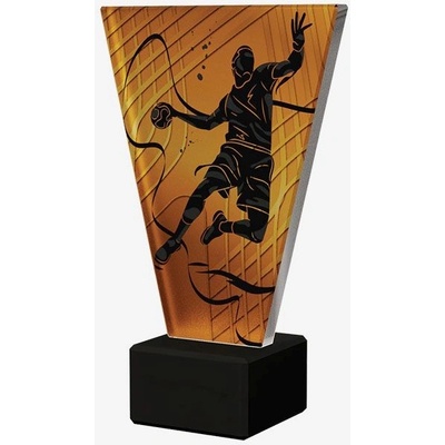 Designová skleněná trofej Házená Výška: 20,5 cm Průměr: 1 cm