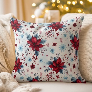 Biante satén LUP-506 Vianočné hviezdy na ľadovo modrom 50 x 60 cm