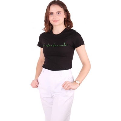 INFINITE MedStyle EKG tričko dámské AV blok černé
