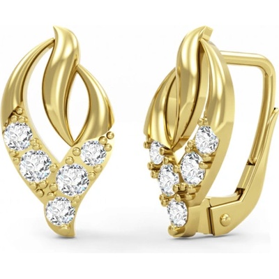 Couple, Elegantní visací náušnice Eria, žluté zlato se zirkony, 585-66-3-0406.0Z00.0.00.001.08