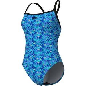 arena pooltiles swimsuit challenge back black/blue multi l - uk36