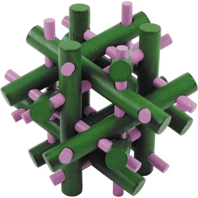Fridolin Логически 3D пъзел Fridolin Magic Sticks Green - Magenta