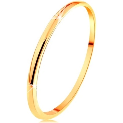 Šperky Eshop Tenký prsten ve žlutém zlatě hladký a mírně vypouklý povrch S3GG155.70