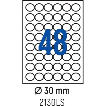 Spree Етикети лепящи кръгли, 48 бр. , Ø 30 мм, 100 л. , a4 (3800884030356)