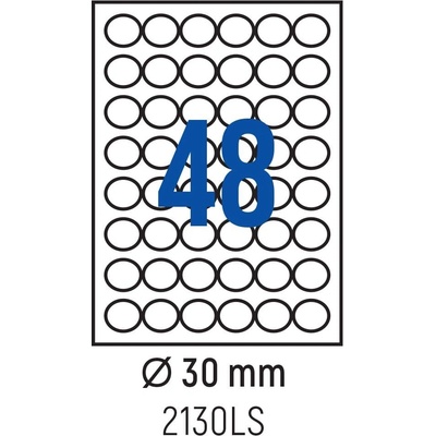 Spree Етикети лепящи кръгли, 48 бр. , Ø 30 мм, 100 л. , a4 (3800884030356)
