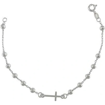 INFINITYSILVER Strieborný náramok s krížikom a guľôčkami 16608717