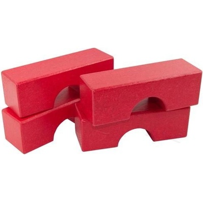 DrKO Dřevěný most malý 12 x 4 x 4 cm 1ks červená