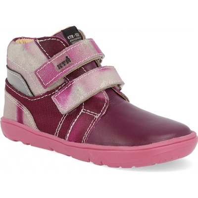 KTR barefoot dětské kotníkové boty vínové